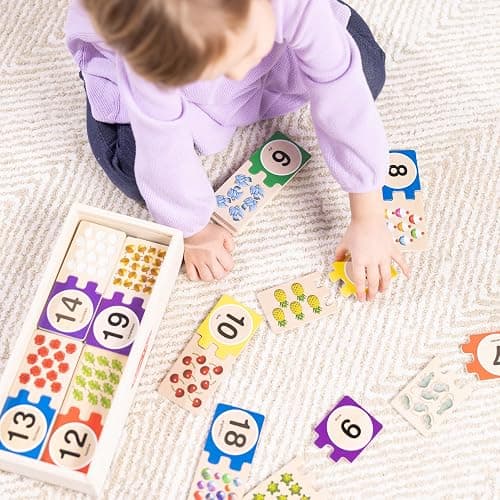 Melissa & Doug Self-Correcting Wooden Number Puzzles with Storage Box (40 pcs) thumbnail 2
