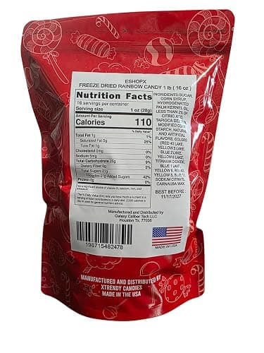 EShopX Freeze Dried Candy - 1 pound Bag Premium Freeze-Dried Crunchy Candy with Bursting Fruity Taste (16 oz, Original Rainbow) - Perfect for Gifting & Snacking thumbnail 2