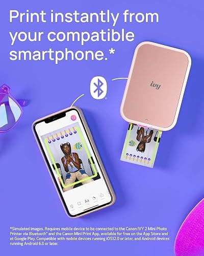 Canon Ivy 2 Mini Photo Printer, Print from Compatible iOS & Android Devices, Sticky-Back Prints thumbnail 2