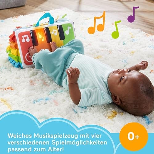FISHER-PRICE Kick & Play Soft Piano - Weiches und tragbares Pianospielzeug, mitwachsendes Design, bunte Tasten, für Babys ab der Geburt, HND54 thumbnail 4