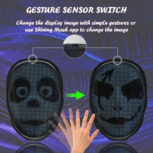 Depointer Life Led Mask with Rechargeable Bluetooth-compatible App Controlled, Customizable Shining Mask, Lighted Face Transforming Mask, unisex-Adult - Rechargeable thumbnail 3
