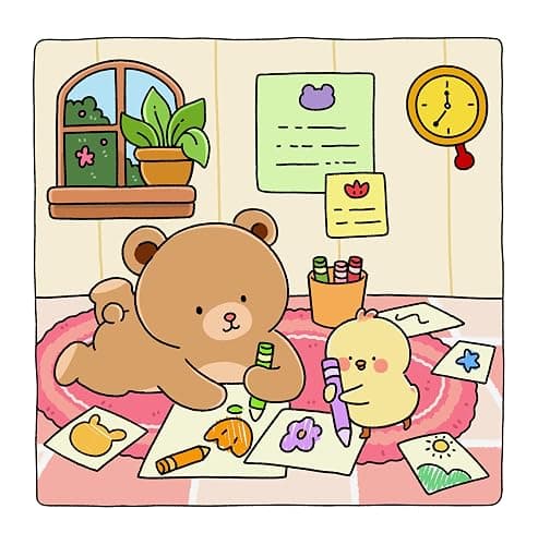 Gummy & Pecky: Super Cute Coloring Book for Adults and Teens about Besties and Their Heartwarming Adventures thumbnail 3