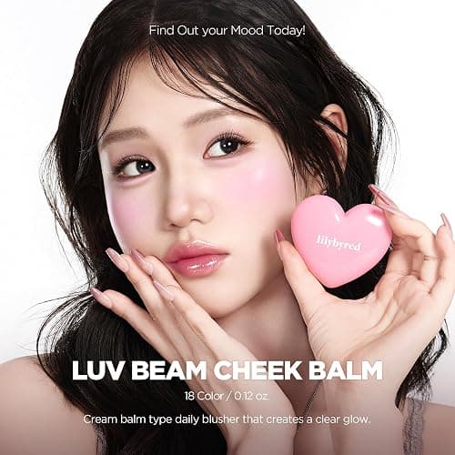 lilybyred Luv Beam Cheek Balm | Heart-Shaped Korean Cream Blush, Semi-Matte Finish, Long-Lasting, Blendable & Buildable, Soft Creamy Texture, Lightweight, Natural Flush, 0.12 oz. (10 Grape Pink) thumbnail 2