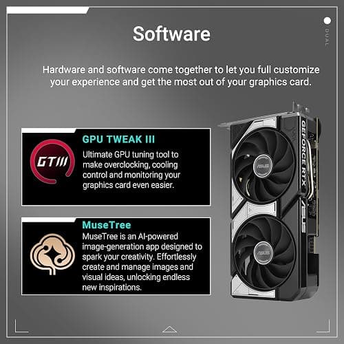 ASUS Dual GeForce RTX™ 5060 8GB GDDR7 OC Edition (PCIe 5.0, 8GB GDDR7, DLSS 4, HDMI 2.1b, DisplayPort 2.1b, 2.5-Slot Design, Axial-tech Fan Design, 0dB Technology, and More) thumbnail 7