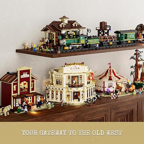 Lumibricks Western Bank Heist Lighting Building-Bricks Set - Wild West Outlaw Gold Heist 2875 Pcs Collection Display Set for West Lovers thumbnail 6
