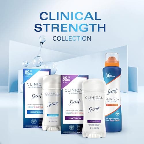 Secret Clinical Strength Antiperspirant Deodorant for Women, 3X Stress Protection, 72hr Sweat & Odor Protection, PH Balancing Minerals, Clear Gel, Clean Lavender Scent, 2.6 oz thumbnail 13