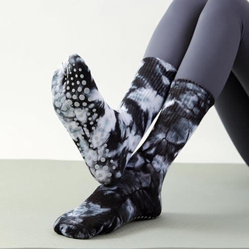WANZHIHUI Grip Socks Pilates for Women- Cute Pilates Socks- Tie Dye Non Slip Grippy Sock Woman for Yoga Barre Dance thumbnail 4