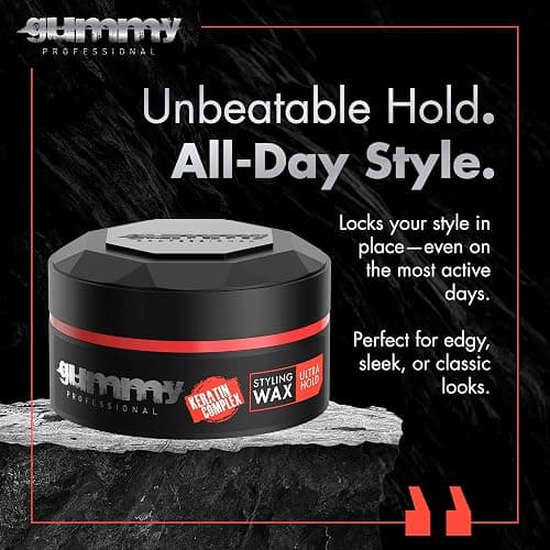 Gummy Professional - Hair Wax for Men - Ultra Hold Styling Pomade for Dry, Damp Hair - Water-Based Texturizing Clay Paste with Provitamin B5 & Keratin - Strong Hold - Alcohol & Paraben-Free - 150ml thumbnail 2