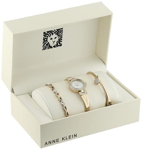 Anne Klein Women's Premium Crystal Accented Bangle Watch and Bracelet Set thumbnail 2