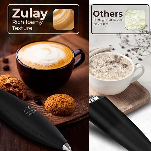 Zulay Kitchen Patented Tornado Triple Whisk Milk Frother with 4 Duracell Batteries – Handheld Foam Maker for Coffee, Lattes, Matcha & Hot Chocolate – Rich, Creamy Froth in Seconds thumbnail 7