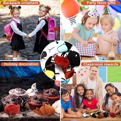 Meooeck 6 Pieces Simulation Beetle Plush Toy 4 Inch Small Beetle Stuffed Animal with Bead Chain Hanging Insect Plush Stuffed Soft Crustaceans for Boys Girls Birthday Animal thumbnail 6