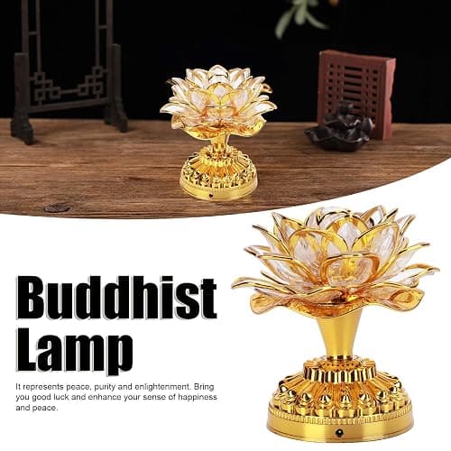 OUKENS Lotus Flower Lamp,Buddhist Lamp, 110-240v Us Plug Buddha Light Led Lotus 7 Colorful Golden Buddha Night Light Buddhism Faith Supplies(1Pcs) thumbnail 3