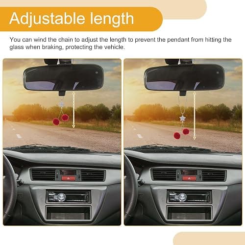 INFINAUTO 1 Pc Rhinestones Diamond Bow Car Rear View Mirror Pendant Accessories Car Hanging Ornament Pink thumbnail 6