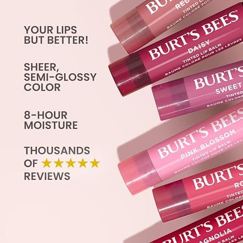 Burt's Bees Lip Tint Balm for Valentine's Day, with Long Lasting 2 in 1 Duo Tinted Balm Formula, Color Infused with Hydrating Shea Butter for a Natural Looking Buildable Finish, Rose (2-Pack) thumbnail 2