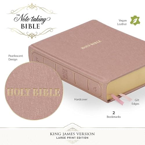 KJV Holy Bible, Large Print Note-taking Bible, Faux Leather Hardcover - King James Version, Rose Gold (KJV Note-taking Editions) thumbnail 3