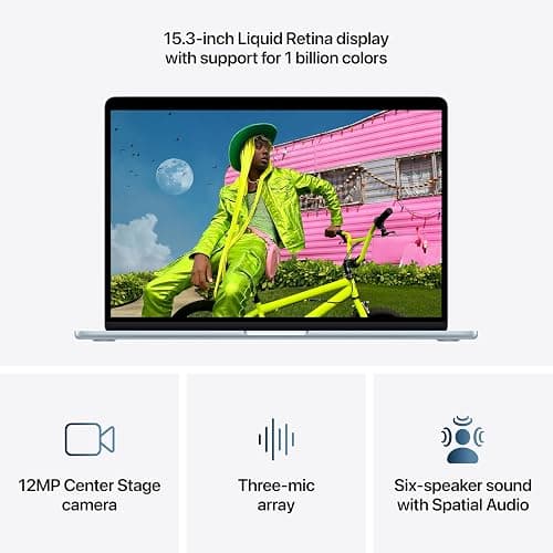 Apple 2026 MacBook Air 15-inch Laptop with M5 chip: Built for AI, 15.3-inch Liquid Retina Display, 16GB Unified Memory, 512GB SSD, 12MP Center Stage Camera, Touch ID, Wi-Fi 7; Sky Blue thumbnail 5