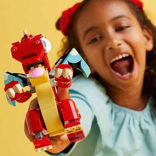 LEGO Creator 3in1 Red Dragon Toy to Fish Figure to Phoenix Bird Model, Animal Figures Set, Gifts for 6 Plus Year Old Boys, Girls and Kids 31145 thumbnail 7