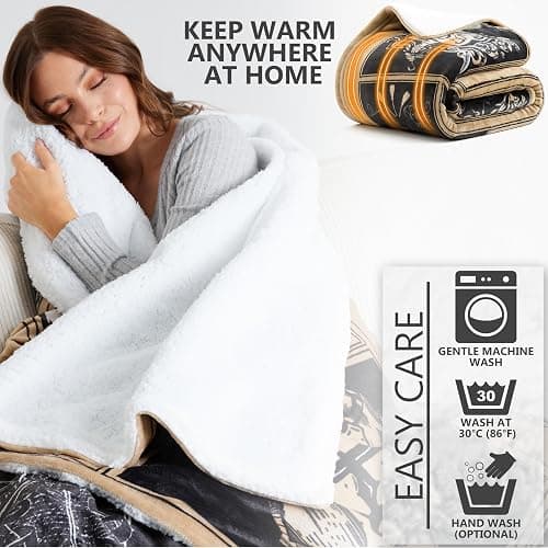 Harry Potter Heated Blanket Electric, Luxurious Soft Fleece Throw, Fast Heating with 9 Heat Settings & Auto Shut-Off, 50x65in, Gift Ideas (Multi Harry Potter, Throw US) thumbnail 5