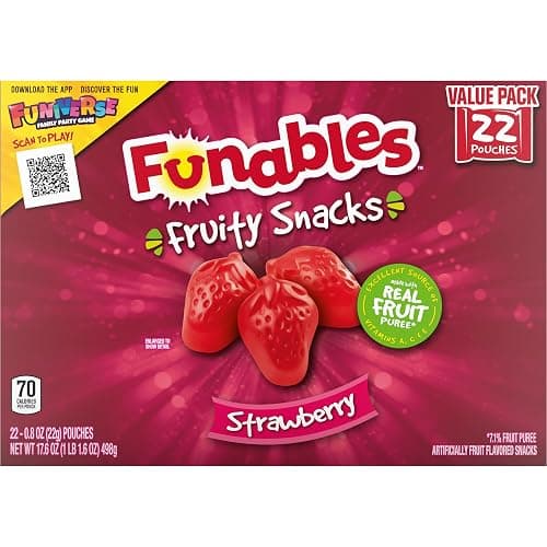 Funables Fruit Snacks, Strawberry Fruit Flavored Snacks, 0.8 Ounce Pouches (22 Count) thumbnail 8