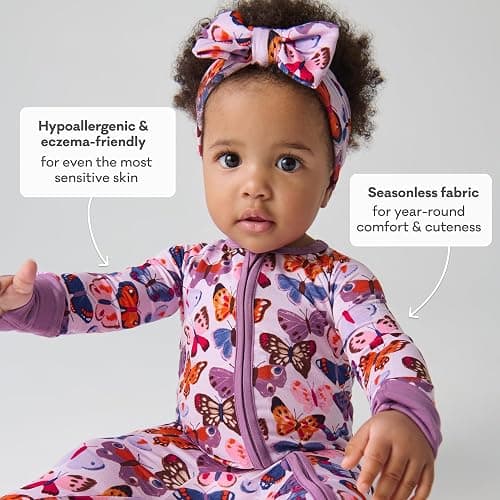 Little Sleepies Pajamas for Baby Boys & Girls, Viscose from Bamboo Baby Pajamas, Sleepers, 2-Way Zipper PJs thumbnail 6