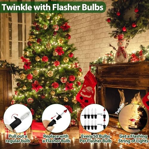 CXLHO Clear Christmas Lights 66FT 200 Incandescent Bulbs Warm White Mini Lights with Black Wire for Christmas Tree, Garland, Thanksgiving, Wedding, Party, Home, Indoor & Outdoor Festival Decoration thumbnail 5