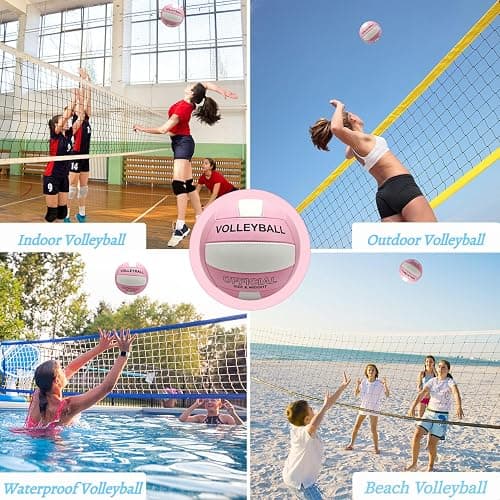 Stavanicen Volleyball Official Size 5 Volleyball for Indoor Outdoor, Soft Touch Volleyballs for Adults Beach Play Pool Game Gym Training Play, Durable Design, with Ball Pump thumbnail 7