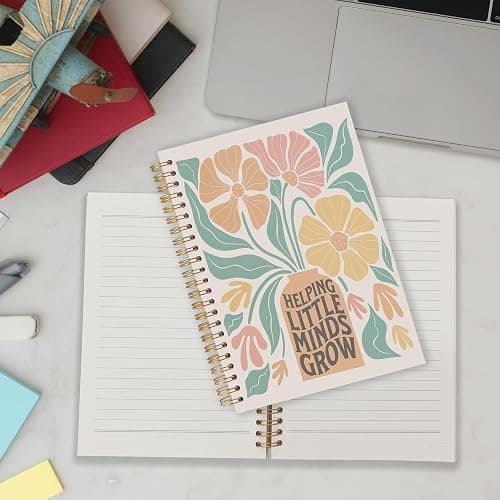 Qabliqo Teachers Gifts Spiral Notebooks, Boho Floral End of Year Teacher Gifts Journal for Writing, Teacher Appreciation Gift Notebook for Note Taking, Teachers Office Supplies, 5.5x8.3 Inch thumbnail 6