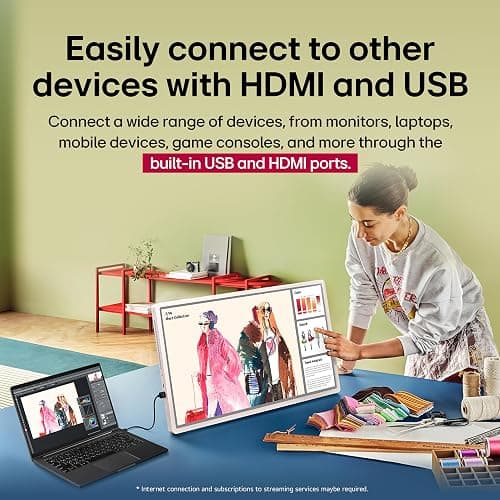 LG 27-Inch StanbyME 2 with Folio Cover, Portable Touch Screen, Dolby Vision, HDR10, Filmmaker Mode, Built-in Battery, Full Swivel Rotation (27LX6TYGA, 2025) thumbnail 6