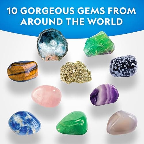 National Geographic Gemstone Dig Kit – Dig Up 10 Real Gemstones and Crystals, Science Kit for Kids, Gem Digging Kit, Gift for Girls and Boys, Mining Kit, Rock Collection thumbnail 3