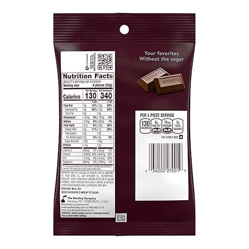 HERSHEY'S Zero Sugar Chocolate Candy Bags, 3 oz (12 Count) thumbnail 3
