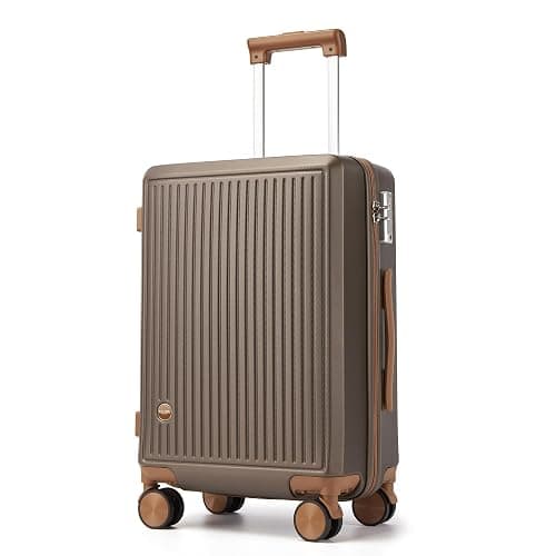 Hulsin Carry on Luggage with Spinner Wheels, 22x14x9 Airline Approved Carry-on Suitcase, Small Hardside Luggage with TSA Lock,Hard Shell Suitcase,Hard Case for Travel (Coffee, 20-Inch) - Image 1