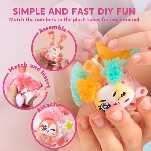 Klever Kits DIY Plush Keychain Making Craft, DIY Arts & Craft Set with 3 Models, Create Your Own Stuffed Keychain for Boys and Girls Ages 6 7 8 9 thumbnail 4