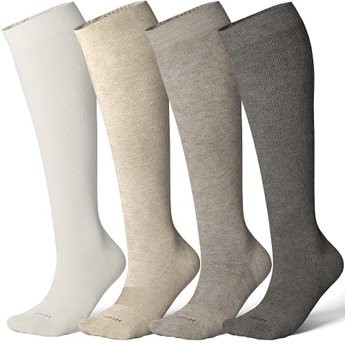 LEVSOX Viscose Made from Bamboo Compression Socks for Pregnant Women 20-30 mmHg Knee High Cute Mens Supports Socks for Travel - Image 1