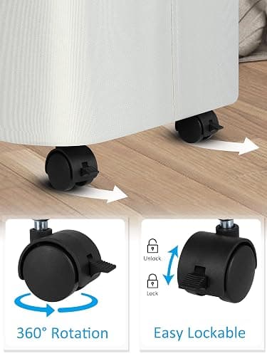 efluky Laundry Basket with Wheels, Tall Rolling Laundry Hamper with Lid and Removable Bag, Aesthetic Dirty Clothes Hamper on Wheels for Laundry Room, Bedroom, Dorm and Bathroom, 100L Black thumbnail 4