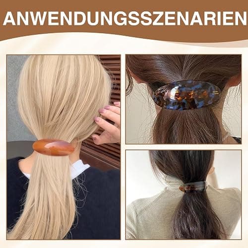 DASHUI 5 Stück Ovale Haarspangen, Französische Haarspange aus Acetat, Vintage Haarklammer, Flat Hair Clip für Mädchen Lang Dickes Haar, für Hochzeit Abschlussball Formale Haaraccessoires thumbnail 4