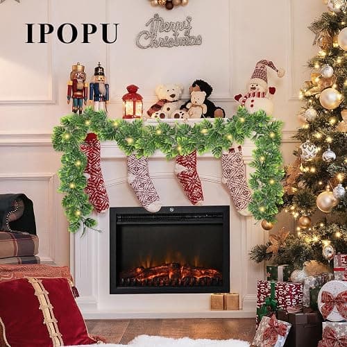 IPOPU 4PCS Artificial Monstera Leaf Ivy Vines with Light Strings, 5.7FT Faux Tropical Palm Leaf Garland Fake Monstera Hanging Greenery Plant for Garden Jungle Hawaiian Party Porch Patio Outdoor Decor thumbnail 4