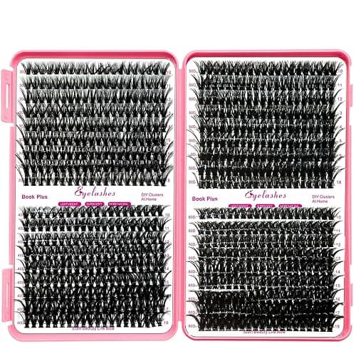 Qiveaory Kit di Estensione Delle Ciglia fai da 720pcs DIY Individual Lashes Clusters D Curl Kit con Lash Bond and Seal,Remover Extension Ciglia,Pinzette per Ciglia Pennello(10-18mm,30D+40D+50D+60D) thumbnail 9