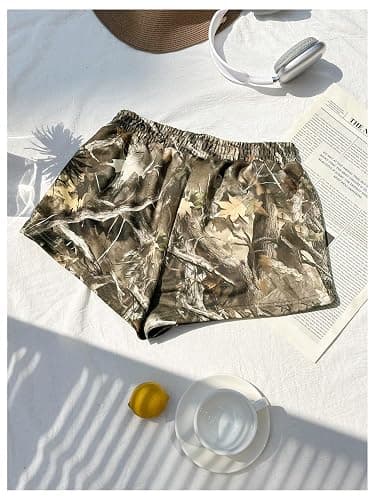 MakeMeChic Women's Sweat Shorts Camo Boxer Workout Shorts thumbnail 2