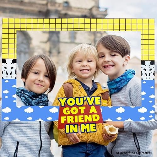LaVenty You've Got A Friend in Me Party Photo Booth Props Frame | You've Got A Friend in Me Party Photo Booth Props Frame Friend Party Supplies Friends Decor Party Favors for Boy Birthday thumbnail 2