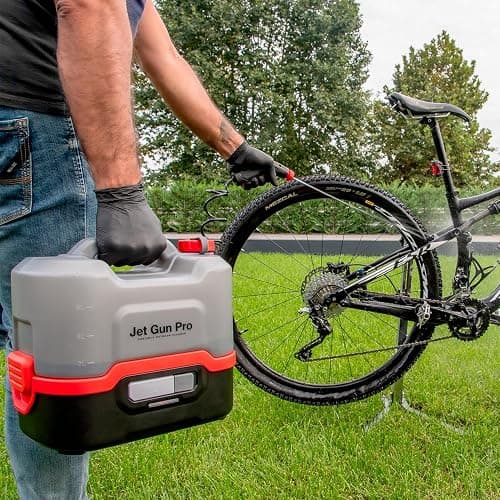 Errecom JET GUN PRO+, Nettoyeur Haute Pression Portable à Batterie avec Compartiment pour Accessoires, Réservoir d’Eau de 8 L, Tuyau Spiralé 3 m, Poids 2,9 kg thumbnail 4