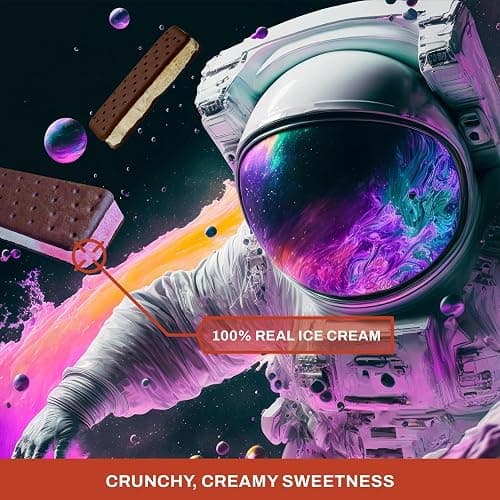 Astronaut Foods Freeze-Dried Ice Cream Sandwich, NASA Space Dessert, Variety Pack with Vanilla and Neapolitan, 6 Count thumbnail 4