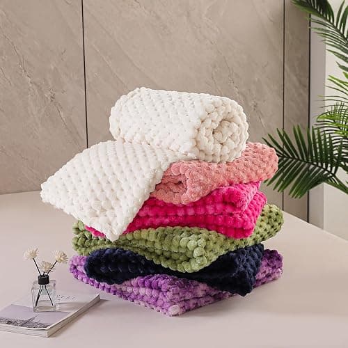 Exclusivo Mezcla Fleece Queen Blanket for Bed, Extra Large Fuzzy Ivory Bed Blankets, Soft Cozy Plush Sofa Throws for All Seasons, 90x90 Inches thumbnail 9