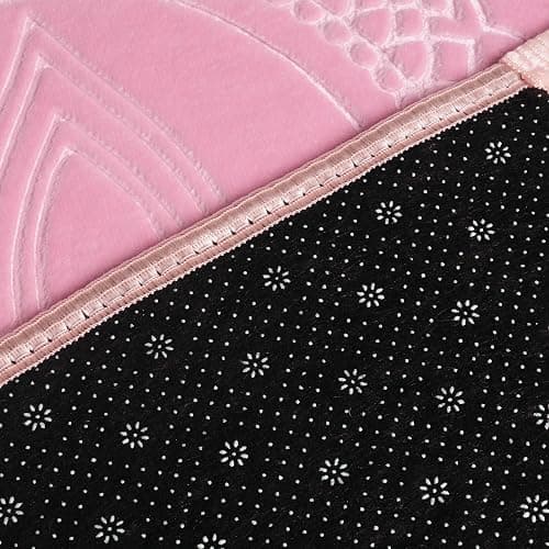 YAZEIN Muslim Prayer Rug with Tasbih Prayer Beads, Soft Large Prayer Matt Islam, Padded Islamic Prayer Mat Thick for Men and Women, Janamaz, Sajadah (31.5" x 47.2", Pink) thumbnail 6