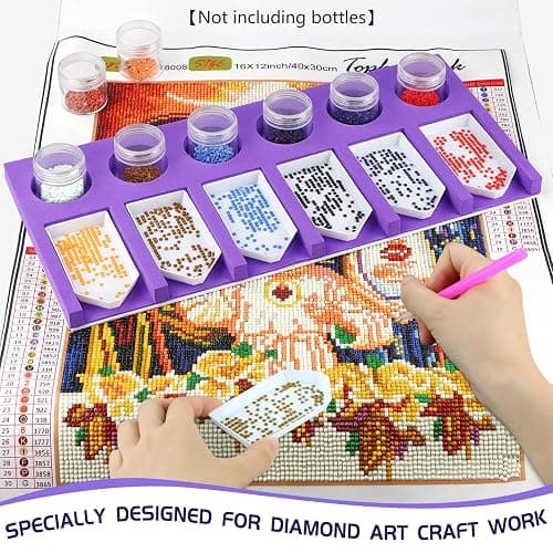 Diamond Painting Accessories Tray Organizer for Diamond Art Kits for Adults, Diamond Art Accessories Tools Kits, Diamond Art Storage Tray for Glitter Rhinestones, Diamond Bead Organizer Tray thumbnail 4