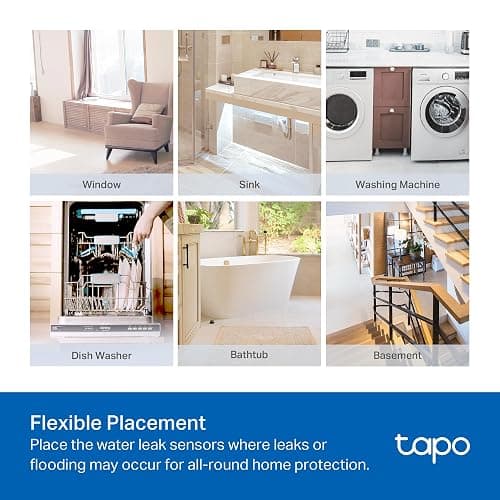 Tapo T300 Smart Water Leak Detector, Water Leak Sensor, Drip Leak Alert, Real-Time Notifications, 90 dB Alarm, IP67 Waterproof, Battery Included, Flexible Installation, Visible Alarm with Tapo Lights thumbnail 7