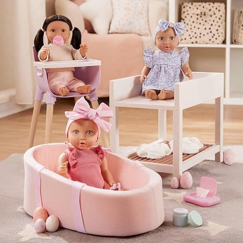 LullaBaby – Changing Station – 2 Diapers with Mini Plushies & Pretend Care Items – Baby Doll Accessories – Pretend Play 2+ Years thumbnail 3