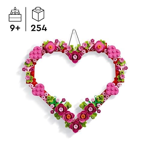 LEGO Cuore Ornamento Giocattolo - Kit di Arti e Mestieri - Modello Artistico da Esposizione con Fiori, Foglie e Cuoricini - Regalo di Compleanno per Bambine e Bambini da 9 Anni in su - 40638 thumbnail 4