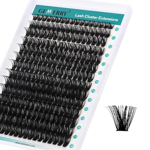 GEMERRY Lash Clusters D Curl 280pcs 80D 280 PCS 10-18MIX for Beginners | Wispy Natural Lash Clusters Individual Eyelash Extensions Soft Thin Band Fluffy Volume Reusable Handmade DIY at Home Beginner - Image 1