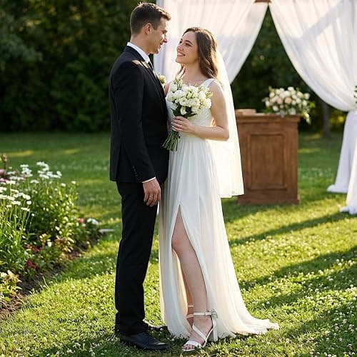 Reimferce Comfortable Block Heels for Women: 3.14" Stable Walk for Confidence on Wedding - Elegant Bow Ankle Strap & Cushioned Insole for Bride & Bridesmaids thumbnail 3