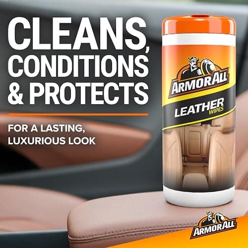 Armor All Interior Cleaner Car Leather Wipes by , For Cleaning Cars, Trucks and Motorcycles, 20 Count thumbnail 2